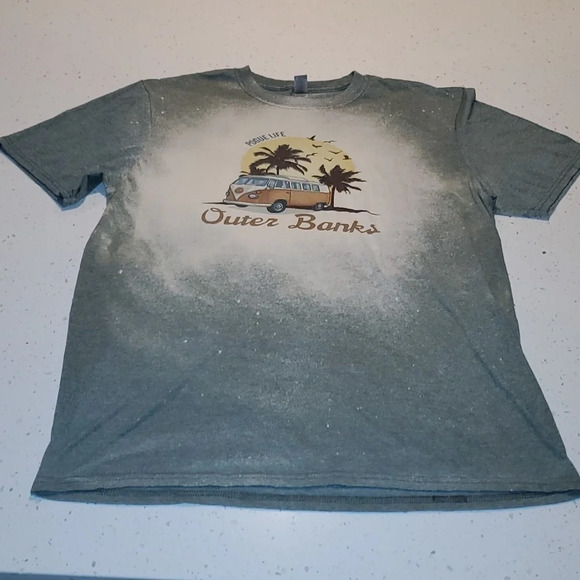 Netflix Outer Banks Pogue Life Bleached Teeshirt Size L - Picture 3 of 5